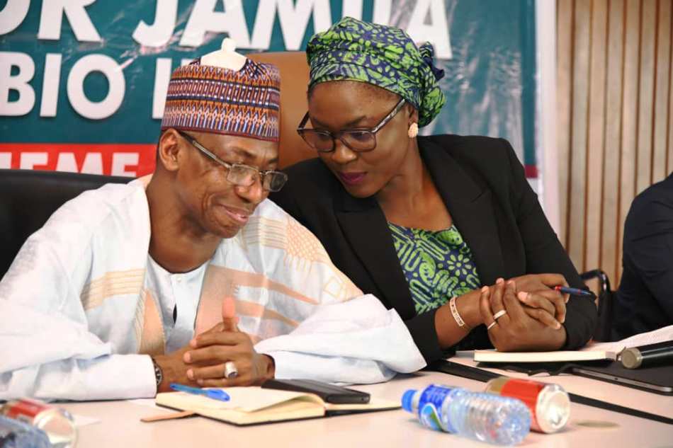 Hon. Minister of Youth Development, Dr. Jamila Bio Ibrahim and Permanent Secretary, Youth Development Dr. Dunoma Umar Ahmed during the Youth Critical Stakeholders parley today May 15, 2024.