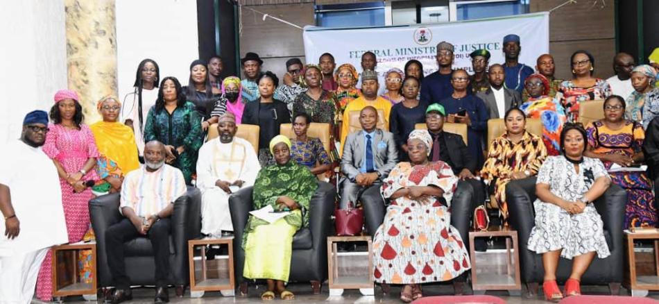 Representive off SGF/PS. Assistant Director, Freedom of Information, Godwin Garba Sunday in a group Photograph with Director Press and Public Relations, Mrs. Modupe Ogundoro and other Dignitaries and participants during the Thirteenth years Anniversary of Advocating the Implementation of Freedom of Information ACT, 2011 in Nigeria on the 31st May, 2024 at Maitama Abuja