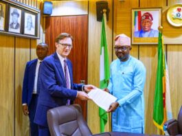 L-R, British High Commissioner to Nigeria, His Excellency, Richard Montgomery and the Honourable Minister of Interior, Dr. Olubunmi Tunji-Ojo.