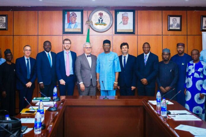 The Permanent Secretary, Mr Nebeolisa Anako, today received on behalf of the Minister, Senator Abubakar Bagudu, the Executive Directors of Agence Francaise De Developpement Mission in Nigeria, Mr Phillippe Orliange, (Geographies) and Mr Laurent Biddiscombe (Sustainable Development).