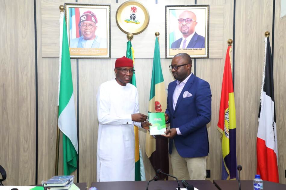 L-R: Dr. I.B. Gashinbaki, President/Chairman of Council Chartered Institute of Forensics and Certified Fraud Investigators of Nigeria; Dr. Olubunmi Tunji-Ojo, Hon.Minister of Interior
