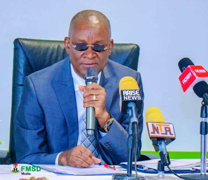 Ministerial Strategic Committee meeting1 Minister of Sports Development Senator John Owan Enoh addressing participants during the Ministerial Strategic Committee meeting.
