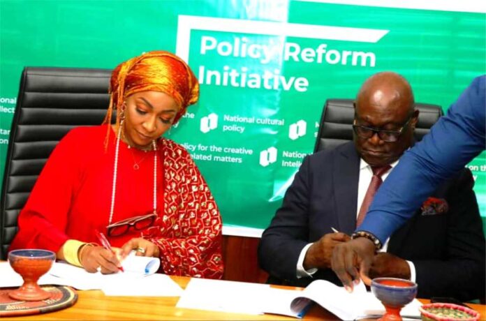 Hon. Minister of FMACCE, Hon.Hannatu Musa Musawa and the CEO Of NESG, Dr Tayo Aduloju.