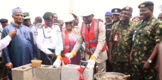 Minister of Interior, Dr Olubunmi Tunji-Ojo at the ground breaking ceremony