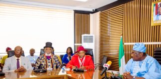 Secretary to the Government of the Federation, Sen. George Akume, fnim, CON, receives a delegation of African-Descendants in Diaspora Union (AfriDU)-Advance Team from the United States, Canada and the Caribbean led by its President, Prof. Arch-bishop Chidiebere Anelechi Ogbu, in partnership with Nigerians in Diaspora Commission (NiDCOM) on Tuesday, 9th July, 2024 in Abuja.