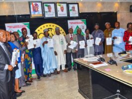 Directors/HODs FMHUD during signing of Performance contracts Agreement with the Permanent Secretary