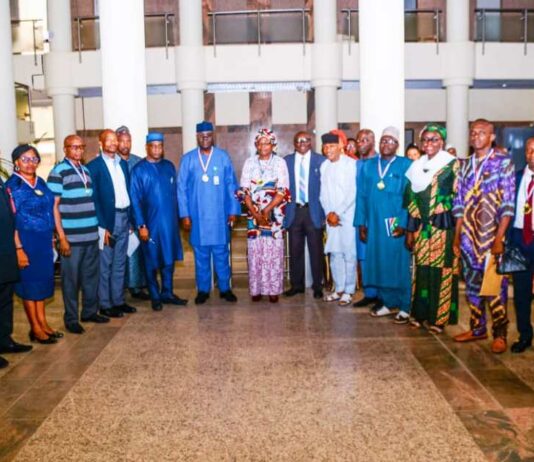 Permanent Secretary, Federal Ministry of Humanitarian Affairs and Poverty Alleviation, Abel Enitan, inaugurates 15 - Man Committee on Reforms and Innovation and Awards Outstanding Staff of the Ministry in Abuja.