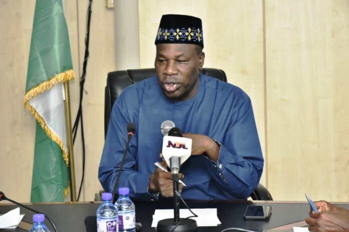 The Permanent Secretary MPR, Amb. Nicholas Agbo Ella delivering his welcome speech at his meeting with NGEP and leadership of ALGON on Friday, 26th July, 2024 in Abuja.