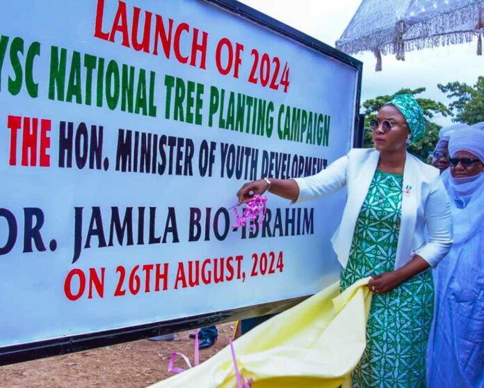 The Hon. Minister launching the NYSC Tree Planting Campaign