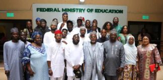 Hon Dr Yusuf Tanko Sununu 4th to the ( R) flakes with Directors and NANSID Leaders
