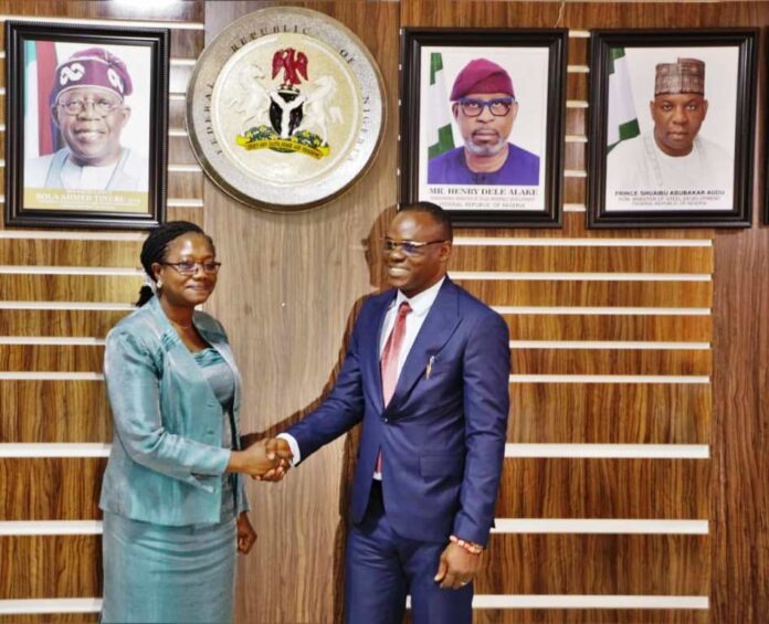 Dr. Chris Osa Isokpunwu The new Permanent Secretary, Ministry of Steel Development, Dr. Chris Osa Isokpunwu (right) with the former Permanent Secretary, Ministry of Steel Development, Dr. Mary A Ogbe (left) during the Handover Ceremony held on July 29, 2024 at the Ministers' Conference Hall, Ministry of Solid Minerals/Steel Development Headquarters, Abuja.