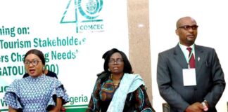 L-R: Dr. Elochukwu Nwankwu, Resource Person; Mrs Dorothy Duruaku, Director, International Tourism Relations and Cooperation; Ibiene Roberts, OON, The Permanent Secretary, Federal Ministry of Tourism; Dr. Emmanuel Okereke, Project Coordinator; Dr. Ekundayo Ilenmi, Resource Person.