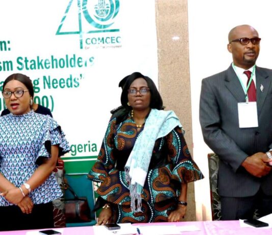 L-R: Dr. Elochukwu Nwankwu, Resource Person; Mrs Dorothy Duruaku, Director, International Tourism Relations and Cooperation; Ibiene Roberts, OON, The Permanent Secretary, Federal Ministry of Tourism; Dr. Emmanuel Okereke, Project Coordinator; Dr. Ekundayo Ilenmi, Resource Person.