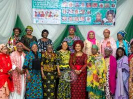 8th from left - Honourable Minister of Women Affairs, Barrister (Mrs) Uju Kennedy-Ohanenye, Director-General, Maryam Babangida National Centre for Women Development, Dr. Asabe Bashir and some Commissioners of Women Affairs at the Opening Ceremony of a 2-day Capacity Building Workshop in Abuja today