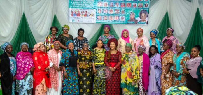 Jatropha Export 8th from left - Honourable Minister of Women Affairs, Barrister (Mrs) Uju Kennedy-Ohanenye, Director-General, Maryam Babangida National Centre for Women Development, Dr. Asabe Bashir and some Commissioners of Women Affairs at the Opening Ceremony of a 2-day Capacity Building Workshop in Abuja today