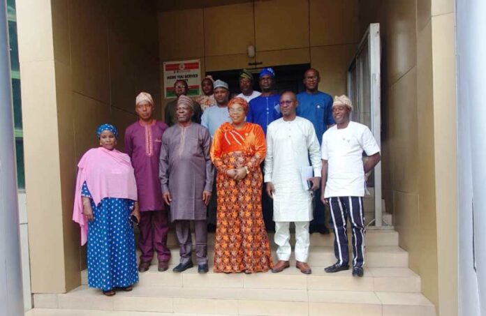Legal Framework in Boundary Resolutions (Middle) Her Excellency, Deputy Governor of Ekiti State Chief Monisade Afuye and DG National Boundary Commission, Surv.Adamu Adaji in a group photo