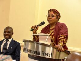 The HoSF, Mrs Didi Esther Walson-Jack, OON,mni addressing participants during the Retreat in Abuja.