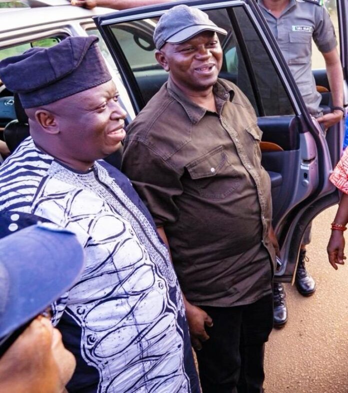 Prof. Utsev Inspects Ilesha Water Supply Project1 Honourable Minister of Water Resources and Sanitation, Engr. Prof. Joseph Terlumun Utsev( R), Osun State Commissioner for Water Resources Hon. Sunday Olufemi Oroniyi (L) during the inspection of Ilesha Water Supply Project, on Thursday 22nd August 2024, at Ilesha, Osun State