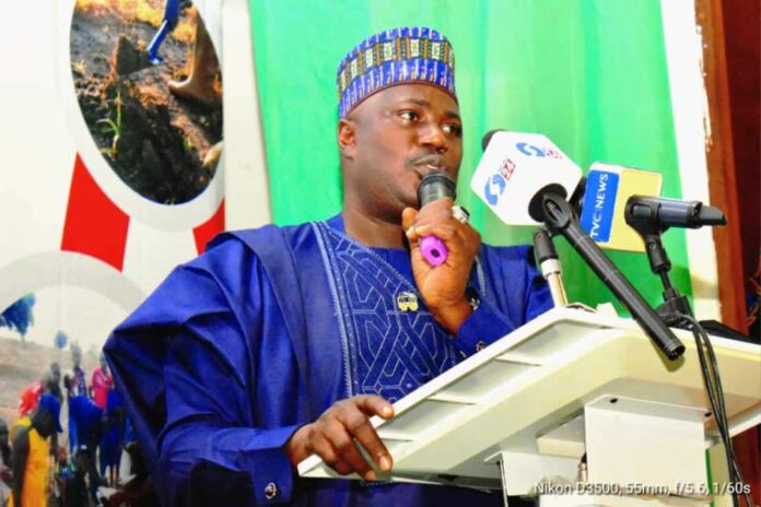Sen. Sabi Aliyu Abdullahi The Minister of State for Agriculture and Food Security, Sen Dr Aliyu Sabi Abdullahi, during the 48th Annual Conference of Soil Science Society of Nigeria.