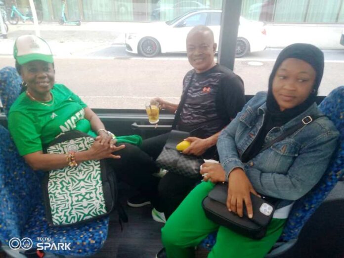 2024 Paralympic Deputy Chef De mission with her retinue of officers in the shuttle bus to the Sports Campus, Saarbrucken, Germany