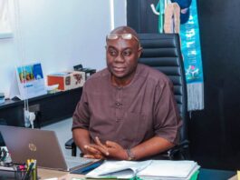 Permanent Secretary, Federal Ministry of Humanitarian Affairs and Poverty Alleviation, Abel O. Enitan, with monitoring team on PMS DAY in his office, on Thursday 19th September, 2024, Federal Secretariat Abuja
