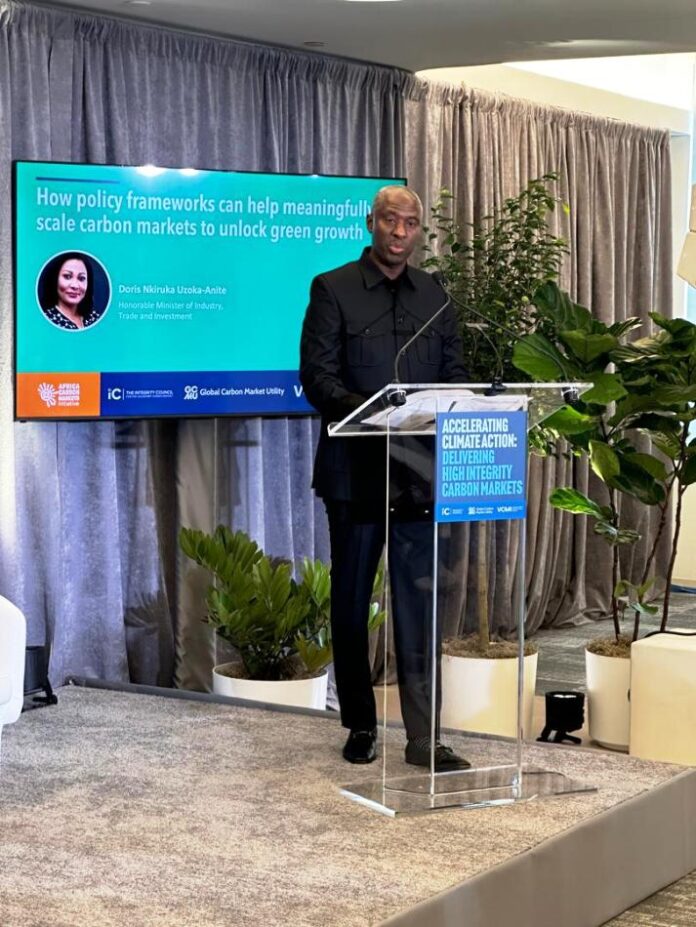 Amb. Nura Abba Rimi, Permanent Secretary, FMITI1 Amb. Nura Abba Rimi, Permanent Secretary, FMITI at the Corporate Climate Action event on Carbon Markets at the sidelines of 79th UNGA, New York.