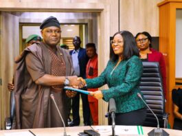 Handing Over and Assumption of Office between the Permanent Secretary, Cabinet Affairs Office, Dr. Emanso Umobong Okop, and the outgoing Permanent Secretary, Cabinet Affairs Office, Richard Pheelangwa, on Monday, 9th September, 2024 in the Office of the Secretary to the Government of the Federation.
