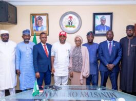 FROM LEFT TO RIGHT* Comrade O. Ogenyi - Byuan Resources; Barr. Yakubu Bello Bashir - Byuan Resources; Dare Daramola; Mohammad Jiya - NFIU; Ebelo Friday. - EFCC; Agboro Micheal - ICPC; Tosin Adeyanju - ES-NLTF; Wale Edun *OFR*- Honourable Minister of Finance and Coordinating Minister of the Economy; Ayodeji Odusote - FMF and Olaniran Tomiwa - FMF in a group photograph after the inaugural meeting of the Joint Committee for the implementation of Revenue Assurance Platform (RAP), held at the Federal Ministry of Finance Headquarters, Abuja, today.