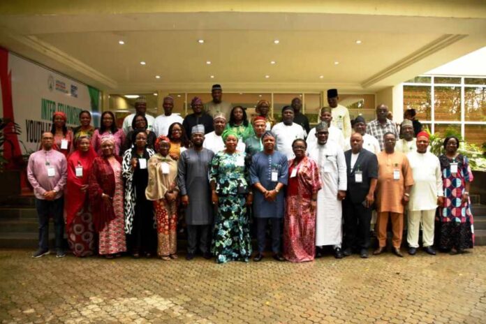 HCSF Calls For Stronger Collaboration Among Permanent Secretaries The HCSF, Mrs Didi Esther Walson-Jack, OON, mni in a group photograph with Federal Permanent Secretaries, at the Opening Ceremony of the Retreat, in Niger State.