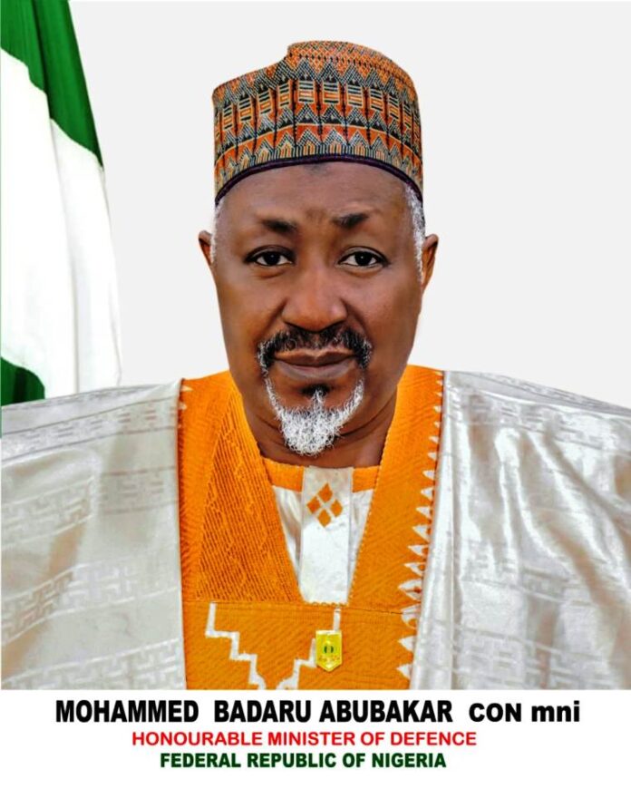 Honourable Minister of Defence, His Excellency Mohammed Badaru Abubakar, CON, mni,