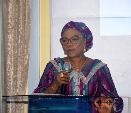 The National Coordinator/ CEO SERVICOM PRESIDENCY, Mrs Nnenna Akajemeli delivering her Keynote address at the Inauguration/ induction ceremony at the Nigerian Agricultural Insurance Corporation ( NAIC) in Abuja.