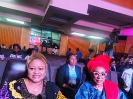 L-R: Honourable (Mrs) Olayinka Oladunjoye, Commissioner of the National Population Commission representing Lagos State; Honourable Lola Ade-John, Minister of Tourism.