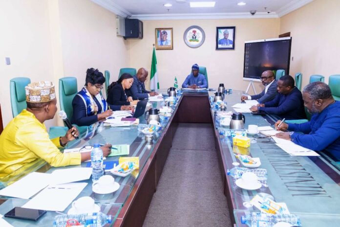 NAGS-AP Initiative FROM LEFT TO RIGHT 1. Mr. Ishaku Buba - National Coordinator, National Agric. Growth Scheme and Agro Pocket (NAGS-AP) 2. Dr. Akande Oyebola - Assistance Director, African Financial Institution, IERD (FMF) 3. Mrs. Oluwarotimi Ajibola - Deputy Director. iERD (FMF) 4. Mr. Stanley George - Director international Economic Relations (FMF) 5. Wale Edun - Honorable Minister of Finance and Coordinating Minister of the Economy. 6. Omoboyede Olusanya- Group Managing Director & CEO,Flour Mills of Nigeria 7. Sadiq Usman - Group Director, Strategy & Stakeholder Relations, Flour Mills of Nigeria 8. Mr. Tabi Kari kari - Chief Agro Industry Officer. AFDB
