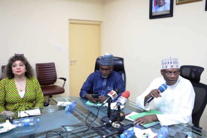 New HOPE Initiative The Honourable Minister for Education Prof Tahir Mamman(centre ) The Honourable Minister of State, Hon Dr Tanko Yusuf Sununu ( flanked left), The World Bank's Practice Manager of Education for West Africa, Scherezad Latif, (flanked by minister of state) at the meeting with World Bank Steering Committee on Human Capital Opportunities for Prosperity and Equality (HOPE) held at FME Headquarters Abuja.