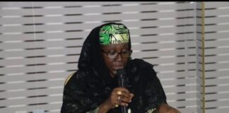 Mrs Sakinatu Abbo Jimeta, Acting Executive Director, NIWRMC delivering her speech at the workshop on 'The Review of the Proposed Bill for the Establishment of the Nigeria Integrated Water Resources Management Commission'.