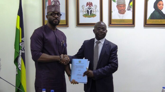 Private-Public Partnership - Nigeria Police Trust Fund (NPTF) L-R: Executive Secretary, Nigeria Police Trust Fund (NPTF) Muhammed Sheidu, and Permanent Secretary, Ministry of Police Affairs (MPA), Mr. James Sule during an official briefing of the (NPTF) Management led by its Executive Secretary, to the Management of MPA at the Headquarters of the Ministry in Abuja.