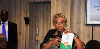 Mrs Nnenna Akajemeli, National Coordinator/ CEO SERVICOM PRESIDENCY Launching the SERVICOM Charter of the National Salaries and Wages Commission