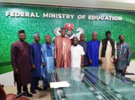 Honourable Minister of Education Prof Mamman Tahir OON SAN with Representative of Congress of University Academics