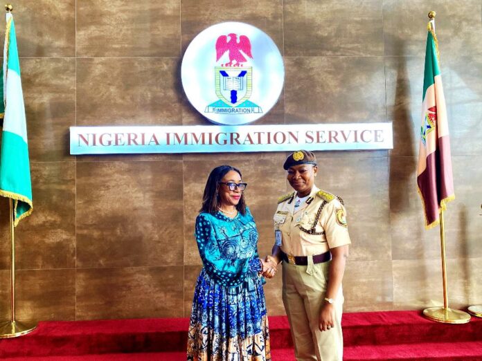 Honourable Minister of Tourism, Lola Ade-John, convened with the Comptroller General of the Nigeria Immigration Service, KN Nanda, Pcc, MMIS, FSM