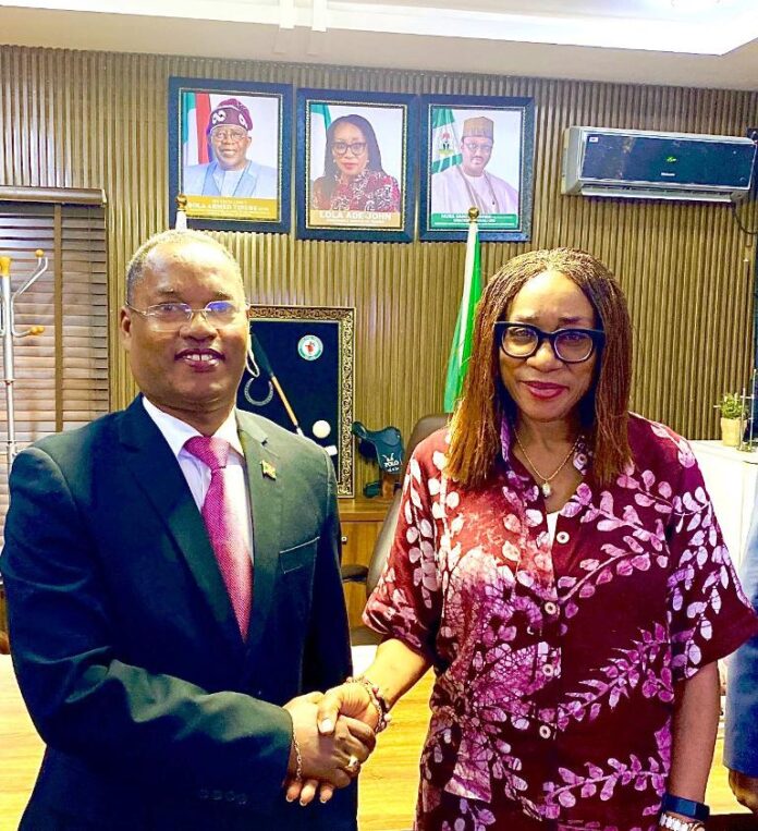 His Excellency Ambassador Libérat Mfumukeko, Senior Advisor to the Office of the President of Burundi and Special Envoy, met with The Honourable Minister of Tourism, Mrs. Lola Ade-John