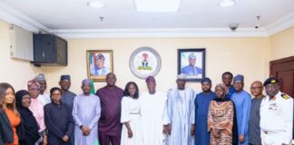 FROM LEFT TO RIGHT 1. Ola Adeniji- Office Of the SA Energy to the President 2. Moji Jimoh - NIMASA 3. Maijidda Ibrahim - NIMASA 4. Lawal Sade - NNPC 5. Amina Ado - FIRS 6. Sayyu Dantata - Dangote Refinary 7. Umar Ajiya -NNPC 8. Heineken Lokpobiri - Minister of State for Petroleum (oil) 9. Olu Verheijen - SA to the President on Energy 10. Wale Edun - Honorable Minister of Finance and Coordinating Minister of The Economy 11. Mele Kyari - GCEO NNPC Ltd 12. Zacch Adedeji - FIRS Chairman/ Chairman Technical Sub- Committee on the sale of crude in Naira. 13. Hauwa Ibrahim - SA to the Minister of Finance 14. Dapo Segun - NNPC 15. Aliyu Suleiman - Dangote Refinary 16. Olakunle Alake - Dangote Refinary 17. Commodore Oluseyi Oladipo - Nigerian Navy