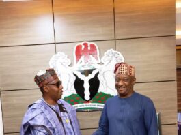 Governor of Maiduguri, Babagana Zulum and Hon. Minister of Aviation and Aerospace Development, Festus Keyamo SAN, CON, FCIAbr. UK