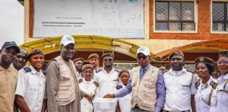 Minister of State for Environment, Dr. Iziaq Adekunle Salako during the Global Hand Washing Day
