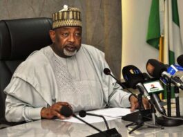 The Hon. Minister of Agriculture and Food Security,Sen Abubakar Kyari, during the inauguration of the National Task Force on the European Union Deforestation Regulation.