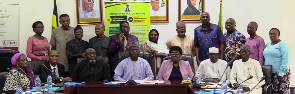 Seated L-R: Facilitator of the Performance Bond/Contract signing, Professor Adeyemi Ajayi, Director of Planning Research and Statistics, Mrs Azeez Margaret, and Permanent Secretary, Mr. James Sule official signing ceremony for the performance bond/contract with the Honourable Minister at the Headquarters of the Ministry in Abuja.
Standing: Director of Planning Research and Statistics, Mrs Azeez Margaret, Permanent Secretary, Mr. James Sule and Director of Planning Research and Statistics, Mrs Azeez Margaret, and Permanent Secretary, Mr. James Sule official signing ceremony for the performance bond/contract with the Honourable Minister at the Headquarters of the Ministry in Abuja.
official signing ceremony for the performance bond/contract with the Honourable Minister at the Headquarters of the Ministry in Abuja.