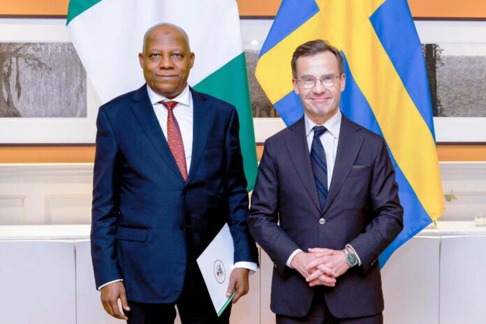 Nigeria Seals Deal With Ericsson 2 L-R Vice President Kashim Shettima and the Prime Minister of Sweden, H.E Ulf Hjalmar Kristersson during a Bilateral Meeting in Stockholm, Sweden on Friday, 18/10/2024.