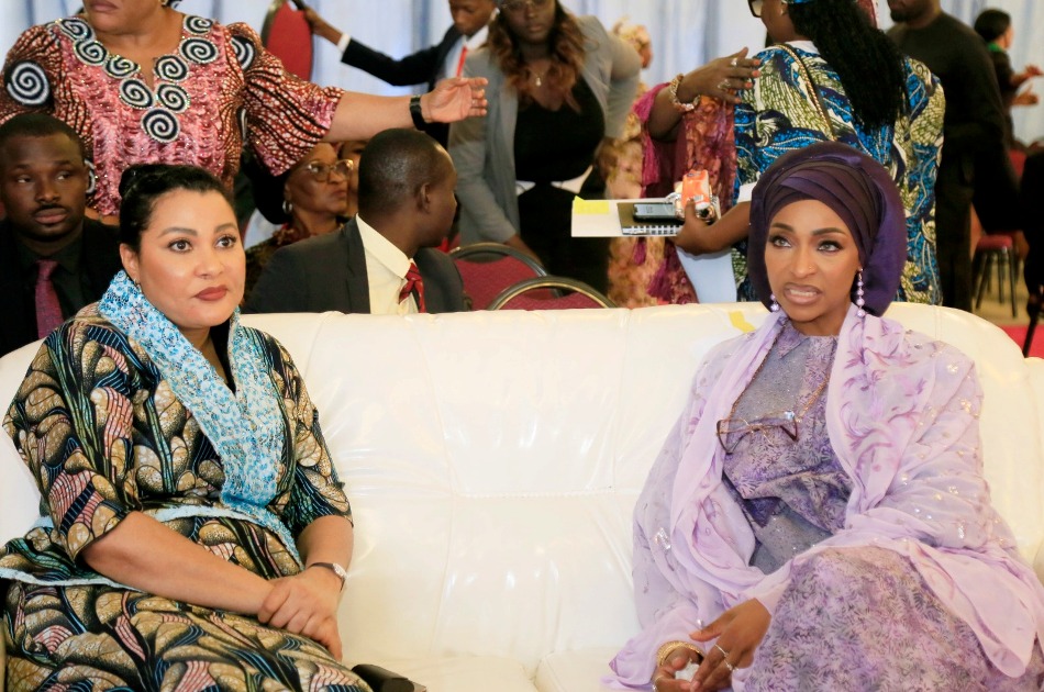 Dr. Doris Anite, Hon. Minister of Industry, Trade and Investment flanked with the Minister of Culture and Creative Economy, Hanatu Musawana