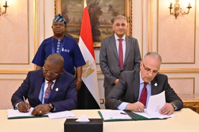 Nigeria and Egypt Sign MOU on Water Mgt1 Nigeria’s Minister of Water Resources and Sanitation, Engr. Prof. Joseph Terlumun Utsev,(L) and Egypt’s Minister of Water Resources and Irrigation, Prof. Dr. Hani Sewilam,(R), signed a Memorandum of Understanding (MoU) to enhance cooperation in Water Resources Management.