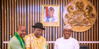 Secretary to the Government of the Federation, Sen. George Akume, fnim, CON, receives in audience a delegation of Conference of Alumni Association of Nigeria Universities (CAANU) led by its President, Prof. Yakubu Aboki Ochefu, on Wednesday, 9th October, 2024 in Abuja.