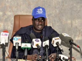 The Minister of State for Agriculture and Food Security, Sen Dr Aliyu Sabi Abdullahi, during the 2024 World Food Day Ministerial Press Briefing in Abuja.